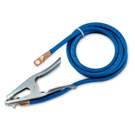 TRYSTAR Premium Welding Cable 1/0 Dark blue  10 FT  Black Male 2MPC / 500A Steel Ground Clamp TSWC10DKBE10-BKM-SGC5